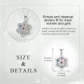 wholesale 925 Sterling Silver Multi-Color Crystal Lotus Flower Pendant Necklace-0-3