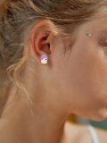 wholesale 925 Sterling Silver Purple Glitter Crystal Frog Ear Studs for Girls and Women-0-3