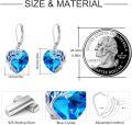 wholesale 925 Sterling Silver Blue Heart-Shaped Crystal Tree of Life Dangle Earrings for Women-0-4
