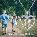 wholesale TOUPOP Sister Christmas Gifts From Sister/brother Sisters Necklace For 2/3/ 4 Sterling Silver Sisters Fashion Jewelry For Women Friend Female Friendship Lasts Forever -0-2