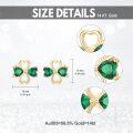 wholesale 14K Solid Gold Green Crystal Heart-Shaped Stud Earrings with Leverbacks-0-1