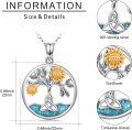 wholesale 925 Sterling Silver Turquoise Tree of Life Sunflower Pendant Necklace-0-5