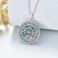 wholesale 925 Sterling Silver Celtic Knot Tree of Life Pendant with Abalone Shell and Triquetra Symbol for Women's -0-2