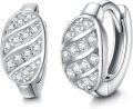 wholesale 925 Sterling Silver Oval Shape Cubic Zirconia Huggie Hoop Earrings for Women Gift Ideas-0-0