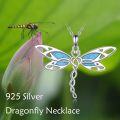 wholesale 925 Sterling Silver Abalone Shell Inlay Celtic Knot Dragonfly Pendant Necklace for Women Nature Lovers' Gift-0-10