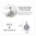 wholesale 925 Sterling Silver Crescent Moon Sunflower Urn Necklace Oxidized Cremation Memorial Ash Pendant-0-4