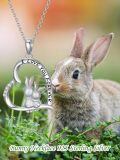wholesale 925 Sterling Silver Rabbit Heart Love Forever Pendant Necklace for Women-0-1