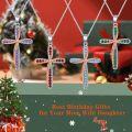 wholesale  Sterling Silver Birthstone Cross Necklace for Women Christian Gift -0-5
