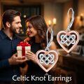 wholesale 925 Sterling Silver Celtic Knot Heart Drop Earrings for Women-0-2