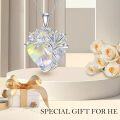 wholesale  925 Sterling Silver & White Crystal Heart Tree of Life Necklace, April Birthstone Gift for Women-0-3
