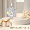 wholesale  925 Sterling Silver & White Crystal Heart Tree of Life Necklace, April Birthstone Gift for Women-0-3