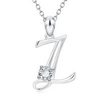 wholesale 925 Sterling Silver 26 Alphabet Pendant Necklace Jewelry-Letter Z