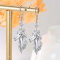 wholesale 925 Sterling Silver Hypoallergenic Dangle Horse Head Drop Earrings with Cubic Zirconia Stones for Women-0-1