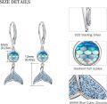 wholesale 925 Sterling Silver Blue Moonstone Mermaid Tail Leverback Drop Earrings-0-5