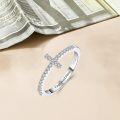 wholesale TOUPOP Personalized Moissanite Diamond Engagement Cross Rings 925 Sterling Silver Personalized Custom Wedding Promise Ring Anniversary Christmas Birthday Jewelry For Women -0-2