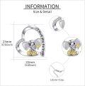 wholesale 925 Sterling Silver Elephant Heart Pendant Necklace with Crystals and Gold Plated Flowers for Women Girls-0-3
