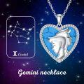 wholesale 925 Sterling Silver Heart-Shaped Horse Head Pendant with Blue Stone and Rope Border Necklaces for Women Girls s-0-2