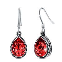 wholesale 925 Sterling Silver Teardrop Blue Topaz Drop Earrings-July Birthstone