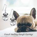 wholesale 925 Sterling Silver Pug Dog Cup Pendant Drop Earrings for Women Girls  4cm Long-0-4