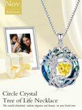 wholesale White Gold Yellow Gold Plated Sterling Silver Austrian Crystal Celtic Tree of Life Necklace-0-190