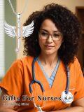 wholesale 925 Sterling Silver & Crystal Stethoscope Cross Necklace with Angel Wings - Medical Graduation Gift for Nurses, Doctors, Veterinarians-0-5