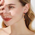 wholesale 925 Sterling Silver Long Chain Orange Slice Drop Earrings for Women Girls  4cm Length-0-3