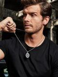 wholesale 925 Sterling Silver Saint Peter Pray For Us Oval Pendant Necklace Oxidized Finish-0-4