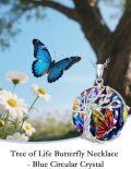 wholesale 925 Sterling Silver & Crystal Butterfly Necklace, Tree of Life Pendant Jewelry Gift for Women-0-4