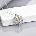 wholesale 925 Sterling Silver Honeycomb Bee with Crown Pendant Necklace for Women Gifts-0-2