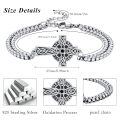 wholesale 925 Sterling Silver Celtic Knot Cross & Vegvisir Urn Viking Ashes Keepsake Memorial Bracelet  for Men's -0-5