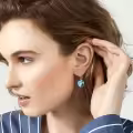 TOUPOP Sterling Silver Blue Crystal Animals Dangle Drop Earrings-0-5