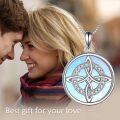 wholesale 925 Sterling Silver Round Celtic Knot Moonstone Pendant Necklace for Women-0-5