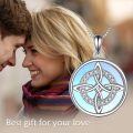 wholesale 925 Sterling Silver Celtic Knot Pendant Necklace With Moonstone Zircon White Gold Plated-0-5