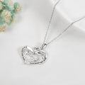 wholesale 925 Sterling Silver Heart Pendant with Engraved Message You keep me safe and You keep me wild Matching Chain for Sisters or Best Friends-0-2