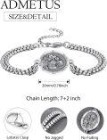 wholesale 925 Sterling Silver Saint Joseph Medal Charm Bracelet with Box Link Chain for Men Women (Adjustable)-0-1