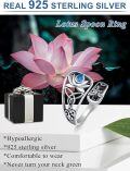 wholesale Sterling Silver Sun Moon Bee Celtic Tree Life Lotus Spoon Adjustable Open Ring Unisex Gift-0-3