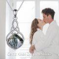 wholesale Sterling Silver Natural Stone Irish Celtic Teardrop Pendant Necklace-0-23