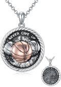 wholesale 925 Sterling Silver Basketball Pendant Necklace Never Give Up Motivational s for Women Men-0-0