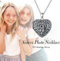 wholesale TOUPOP Heart Shaped Friendship Sisters Locket Necklace Always My Sister Forever My Friends Photo Locket Pendant Necklace Sterling Silver Family Tree Of Life Jewelry Christmas Gifts For Best Friend -0-1