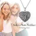 TOUPOP Sterling Silver Heart Photo Locket Sister Friendship Tree Of Life Necklace-0-1