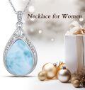 wholesale 925 Sterling Silver Blue Moonstone Teardrop Filigree Pendant Necklace-0-29