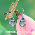 wholesale 925 Sterling Silver Abalone Shell Teardrop Lotus Flower Dragonfly Hook Earrings-0-1