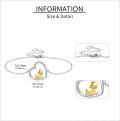 wholesale 925 Sterling Silver 925 Heart-Shaped Yellow Duck Charm Bracelet - Cute Gift for Her-0-3