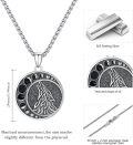 wholesale 925 Sterling Silver Viking Wolf with Moon Phases Pendant Necklace for Men & Women-0-5