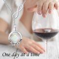 wholesale 925 Sterling Silver Infinity & Jade Stone Pendant Necklace - One Day at A Time Jewelry for Women's Addiction Recovery Gifts-0-47