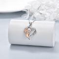 wholesale 925 Sterling Silver Angel & Wolf Heart Pendant Necklaces I love you Gifts for Girls and Women-0-2