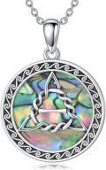 wholesale 925 Sterling Silver Abalone Shell Celtic Knot Pendant Necklace s for Women-0-0