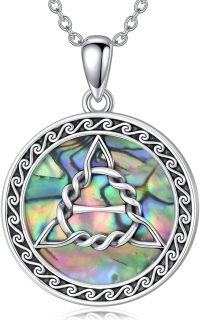 wholesale 925 Sterling Silver Abalone Shell Celtic Knot Pendant Necklace s for Women-therian necklace