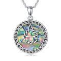 wholesale 925 Sterling Silver Abalone Shell Celtic Knot Pendant Necklace s for Women-0-0