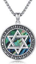 wholesale 925 Sterling Silver Abalone Shell Star of David Pendant Necklace  Judaica Gifts for Men & Women-0-0
